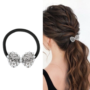 Elastico per Capelli con Fiocco a Farfalla Cavo in Lega di Künstliche Perle e Strass di Moda Per Donna Oro Argento Corda per Capelli