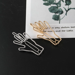 Lot de barrettes mains évidées minimalistes en alliage fini doré et argenté poli