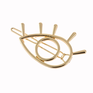 Hollow Evil Eye Hair Clip Alloy Metal Gold Silver Smooth Large Eye Side Clip Minimalist Punk Style Hair Accessories For Women