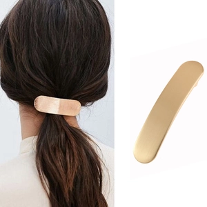 Fermaglio per Capelli Minimalista in Lega Ovale Spazzolato Opaco Barrette per Donna Oro Argento Oro Rosa Accessori per Capelli