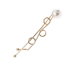 Minimalist Alloy Faux Artificial Pearl Hair Clip Twisted Geometric Ring Gold Silver Fashion Hair Accessories For Women Daily Side Clip