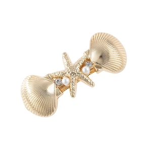 Pince à Cheveux Alliage Thème Océan Étoile de Mer Coquillage Avec Fausse Künstliche Perle Strass Or Argent Épingle à Cheveux pour Femme