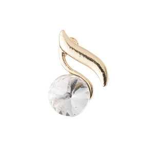 Épingle de Col Minimaliste en Alliage Électroplaqué Note de Musique pour Femme Broche Symbole Musical en Strass Accessoire