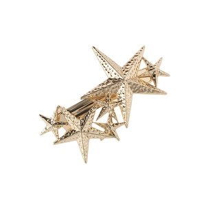 Vintage Hammered Alloy Star Hair Clips For Women Irregular Gold Silver Metallic Geometric Stars Barrette Fashion Hair Accessories