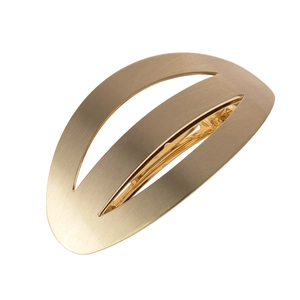 Fermaglio Per Capelli In Metallo Cavo Geometrico Per Donna Texture Spazzolata Lega Galvanica Fermaglio Elegante Minimalista Accessori Capelli
