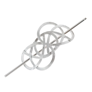 Vintage silver hollow woven hair pin with Celtic style metal stick for women
