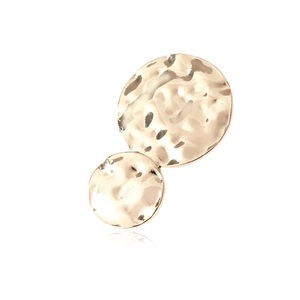 Elegant rose gold double round metal duckbill hair clip with textured hammered finish surface