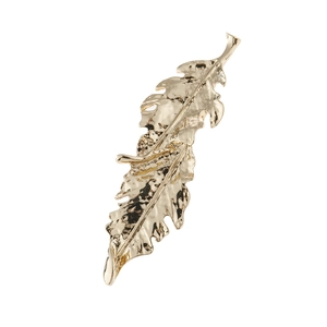 Irregular gold leaf alloy hair clip with hammer texture and metallic luster finish