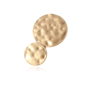Women Hammered Double Circle Alloy Duckbill Hair Clip Metallic Gold Silver Geometric Minimalist Hair Accessory For Daily Wear