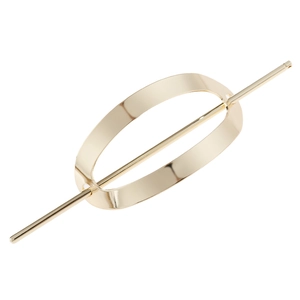 Minimalist Geometric Alloy Hair Stick Set Elliptical Hollow Bun Holder Hair Cage For Women Gold Silver Polished Hair Accessory