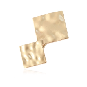 European Western Alloy Hammered Geometric Double Diamond Hair Clip Gold Silver Minimalist Matte Finish Side Clip Accessory For Women