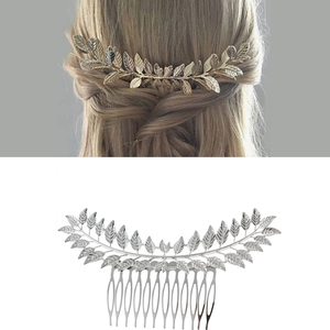 Vintage Alloy Leaf Branch Hair Comb For Women Gold Silver Electroplated Metal Hair Insert Comb Wedding Party Hair Accessories