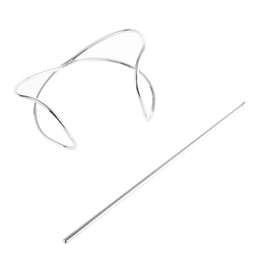 Set de pinces à cheveux en métal argenté courbé avec cage à chignon au design minimaliste