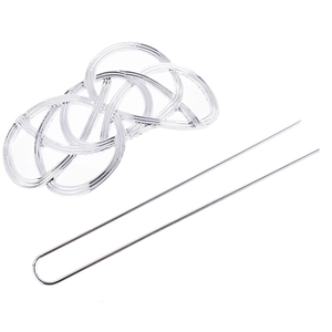 Silver hollow Celtic knot hair slide set with metal hair stick pin on white background