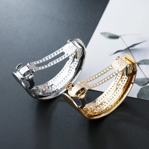 Barrettes à cheveux minimalistes en alliage poli doré et argenté pour femmes