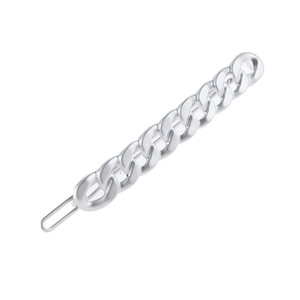 Minimalist Alloy Chain Hair Clip Punk Industrial Cuban Link Hairpin Gold Silver Matte Metallic Side Clip Women Jewelry