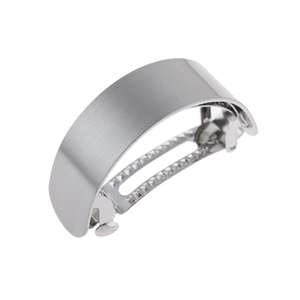 Barrette à cheveux minimaliste en alliage avec finition argentée mate brossée