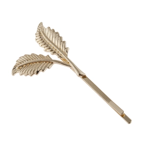 Minimalist Alloy Leaf Hair Clip Overlapping Metal Leaves Bobby Pin Metal Hair Accessories For Women Daily Party Jewelry