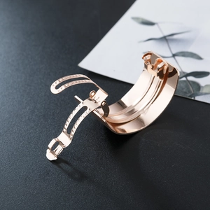 Minimalist wide rose gold curved alloy spring hair clip for women ponytail styles