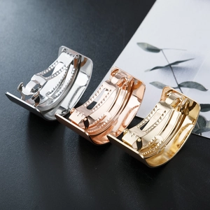 Three minimalist metallic alloy ponytail hair clips in silver, rose gold and gold colors