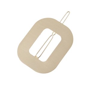 Minimalist Alloy Rounded Rectangle Hollow Hair Clip Geometric Matte Brushed Barrette For Women Daily Hair Accessories