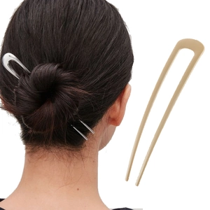 Pic à Cheveux en Forme de U Minimaliste en Alliage Mat Or Argent Fourche à Cheveux Simple en Métal pour Femme
