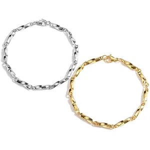 Bracelet Chaîne Torsadée en Acier Inoxydable pour Unisexe Minimaliste Hip Hop Niche Bijoux Ton Or Argent Accessoire