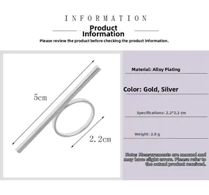 Details zu minimalistischem Stabring mit 5 cm Länge und versilberter Legierungsspezifikation