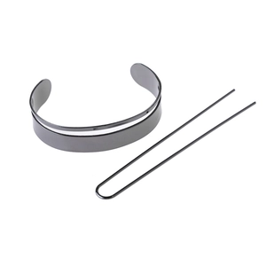 Ensemble manchette à cheveux minimaliste et épingle en U en métal couleur bronze