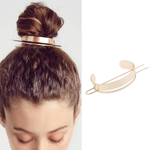 Manchette à Cheveux Semicirculaire en Métal Minimaliste Et Épingle à Cheveux en Forme de U Or Argent Or Rose Bijoux pour Femmes