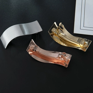 Détails de barrettes à cheveux ondulées en argent mat, or et or rose métallisé