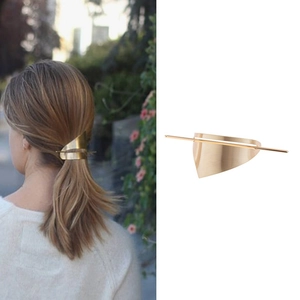 Minimalist Geometric Triangle Hollow Brushed Metal Hair Stick Alloy Star Pattern Hair Pin Headpiece For Women Daily Accessory