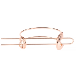 Épingle à cheveux minimaliste en or rose avec barre en métal poli pour femme