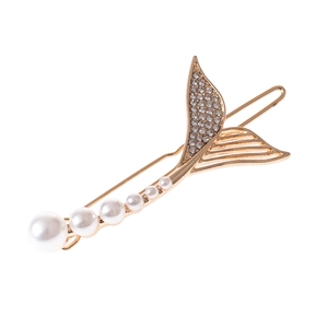 Elegante Fermaglio per Capelli a Coda di Sirena in Lega Con Strass e Künstliche Perle Finte Molletta Laterale per Matrimonio Festa Donna