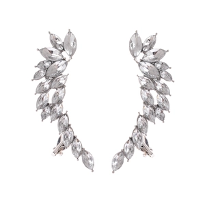 Boucles d'oreilles grimpeuses en argent avec cristaux marquise style amérindien