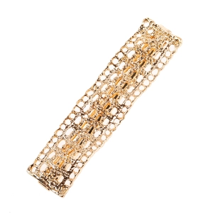 Women's Alloy Rectangular Hollow Hair Clip Minimalist Geometric Lace Side Clip Gold Silver Electroplated Barrette Hair Accessory