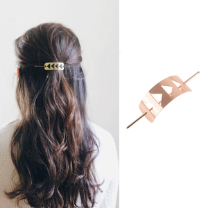 Minimalist Metal Geometric Hollow Triangle Brushed Hair Stick For Women Simple Ponytail Hairpin Accessory Hair Jewelry