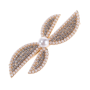 Vintage Alloy Butterfly Bow Hair Clip With Rhinestone Imitation Artificial Pearl Gold Silver Geometric Duckbill Clip For Women Jewelry