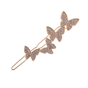Mode Legierung Strass Schmetterling Reihe Haarnadel Gold Silber Galvanisierte Haarclip Für Damen Eleganter Alltag Kopfschmuck Schmuck