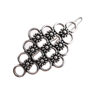 Vintage Hollow Flower Metal Hair Clips For Women Bohemian Geometric Daisy Pattern Alloy Gold Silver Plated Hair Accessories