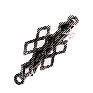 Geometric Hollow Lattice Metal Hair Clip Vintage Minimalist Alloy Side Hairpin Gold Silver Plated Accessory For Women