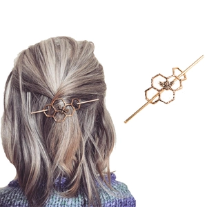 Vintage Alloy Honeycomb Bee Hair Stick Antique Gold Silver Hollow Hair Pin For Women Traditional Hair Jewelry Accessory