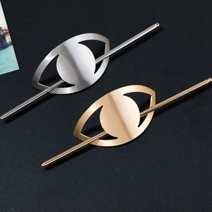 Minimalistisches geometrisches Metall-Haarnadel-Set in Gold und Silber mit Matt-Finish