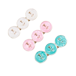 French Vintage Rose Flower Enamel Alloy Hair Clip For Women Elegant Marble Texture Gold Plated Hairpin Fashion Hair Accessories
