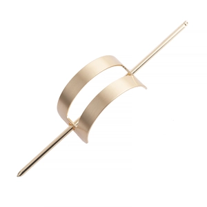 Modern gold matte geometric hollow hair pin and curved hair cage bun holder for women