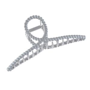 Elegant twisted rope design hair claw clip in matte gold finish with durable metal spring