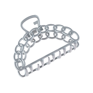 Eleganter silberner Haarklammer-Clip mit ineinandergreifendem Ketten-Design aus Metall