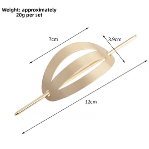 Vue détaillée du pic à cheveux doré mat avec dimensions et poids du lot de 20g