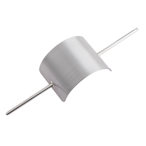 Minimalist square U-shaped hair pin with brushed silver metal finish and modern geometric design