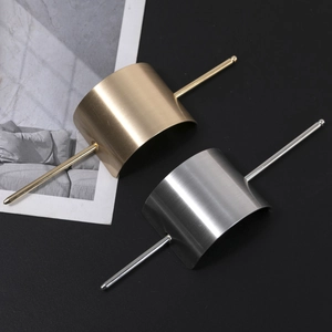 Minimalist geometric square hair clip with brushed metal gold and silver finish hair pin
